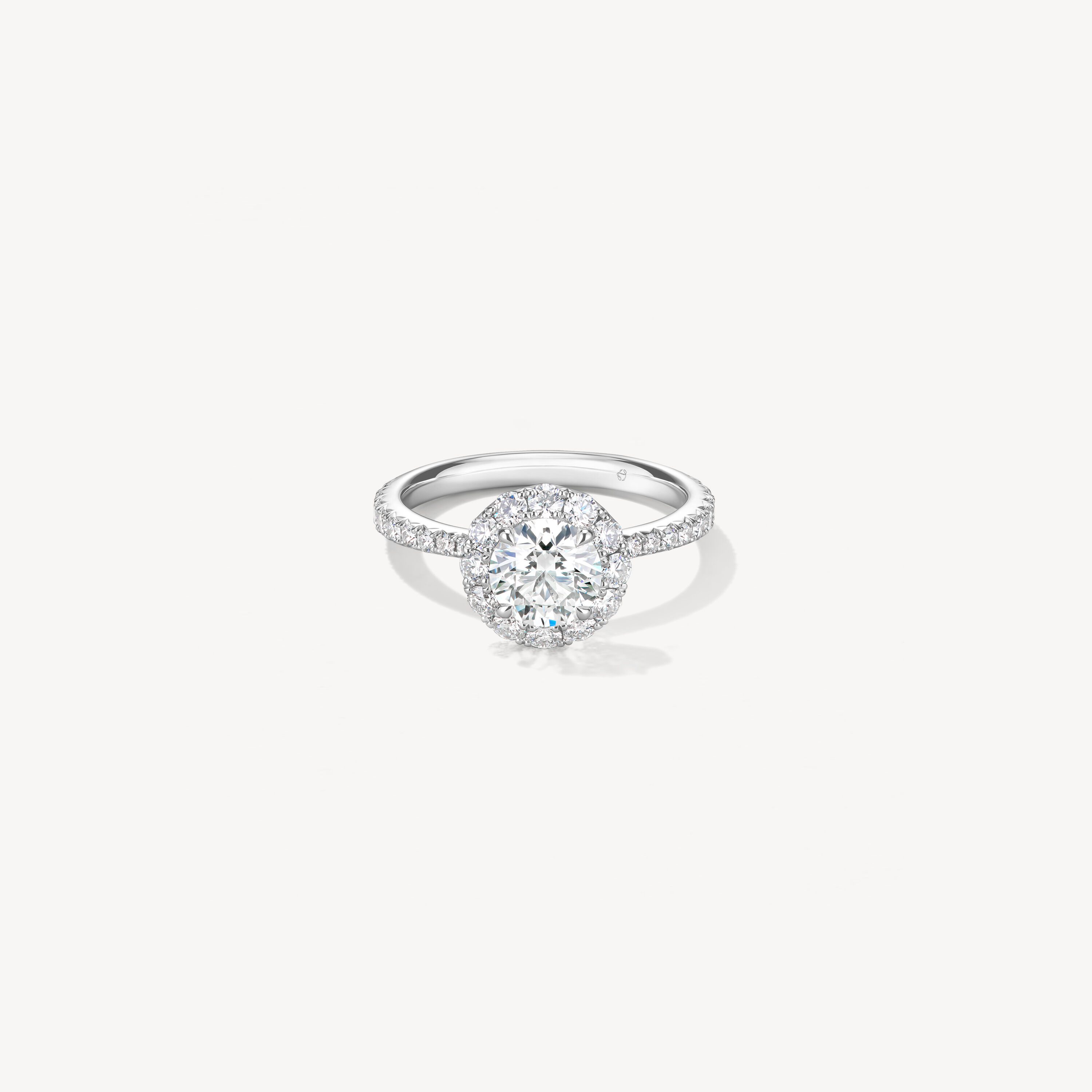 VELA Halo with Diamond Band 鑽石戒指　　, 鉑金, large