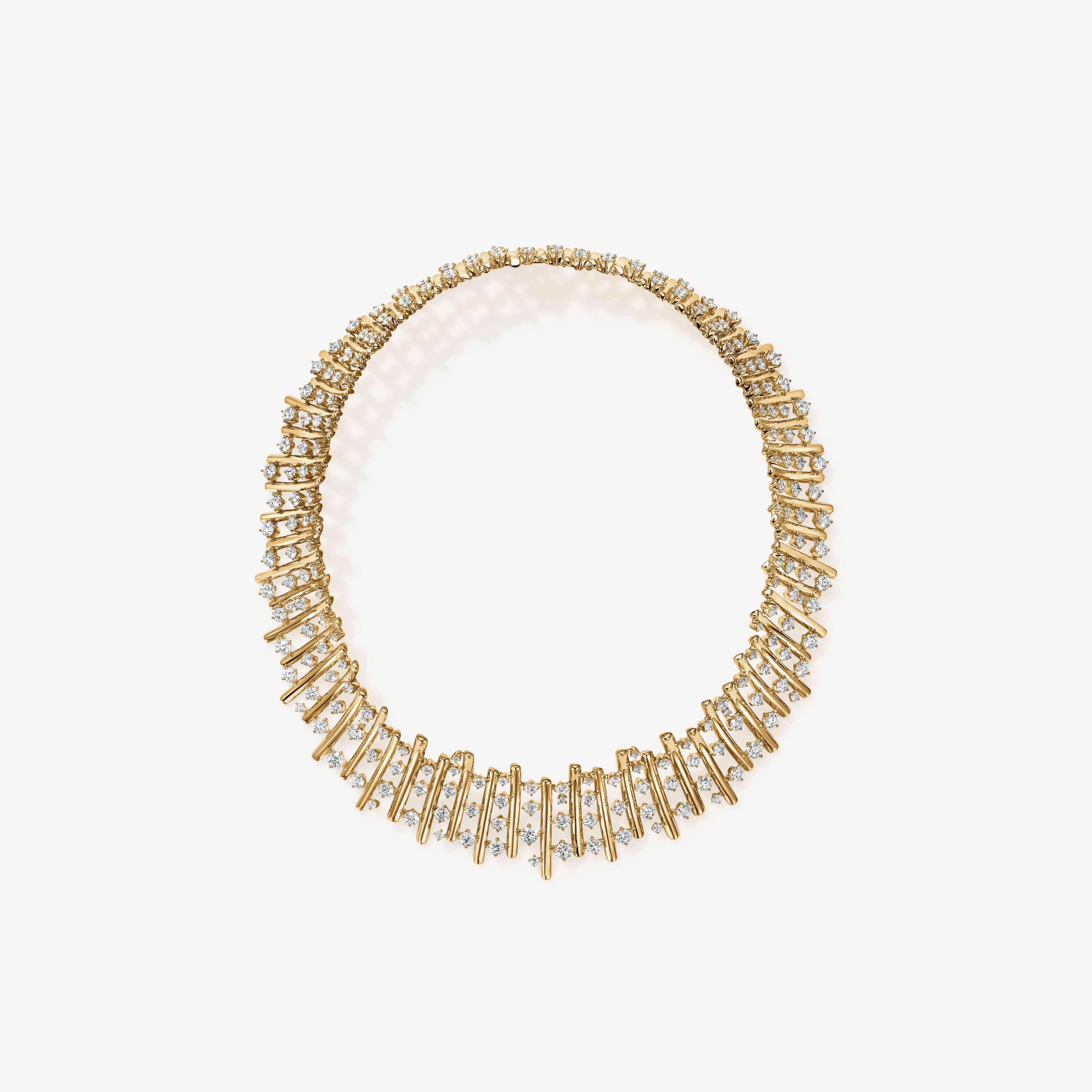 BARRE Multi-Row多排鑽石短項鏈, 18K 黄金, large