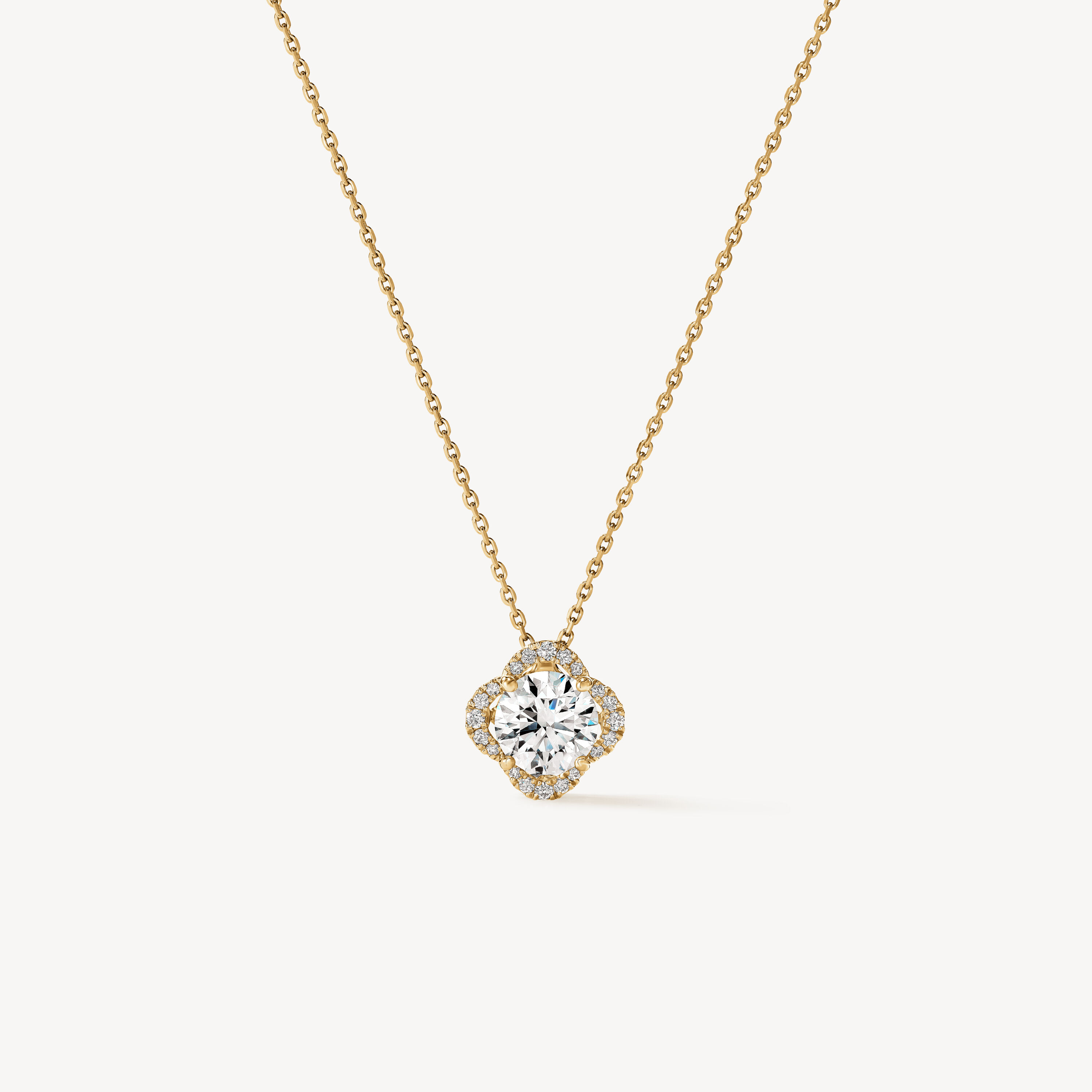 Timeless 鑽石項鏈, 18K 黄金, large