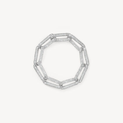 INSIDE/OUT Pavé Link Bracelet, 18K White Gold, large