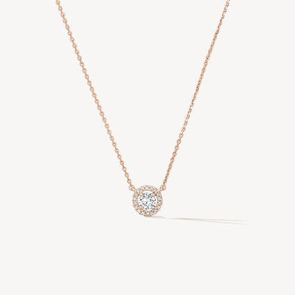 Joy Circle 鑽石項鏈, 18K 玫瑰金, large