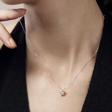 ILLA 鑽石項鏈, 18K 白金, large