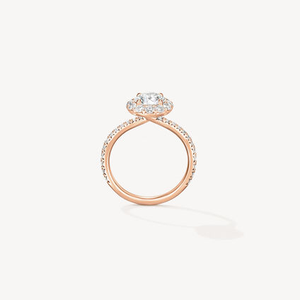 VELA Halo with Diamond Band 鑽石戒指　　, 18K 玫瑰金, large