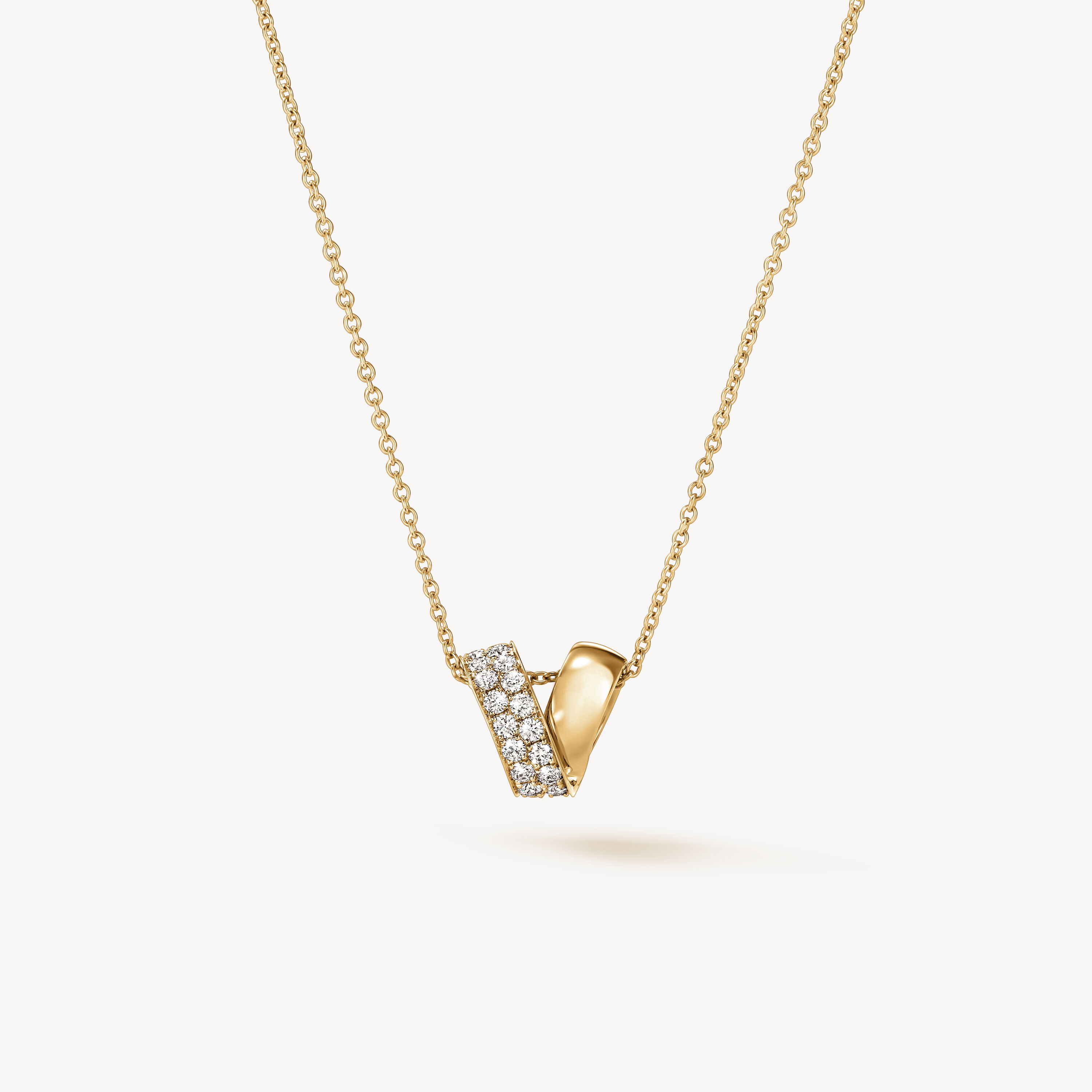 INSIDE/OUT Rondel 鑽石項鏈, 18K 黄金, large