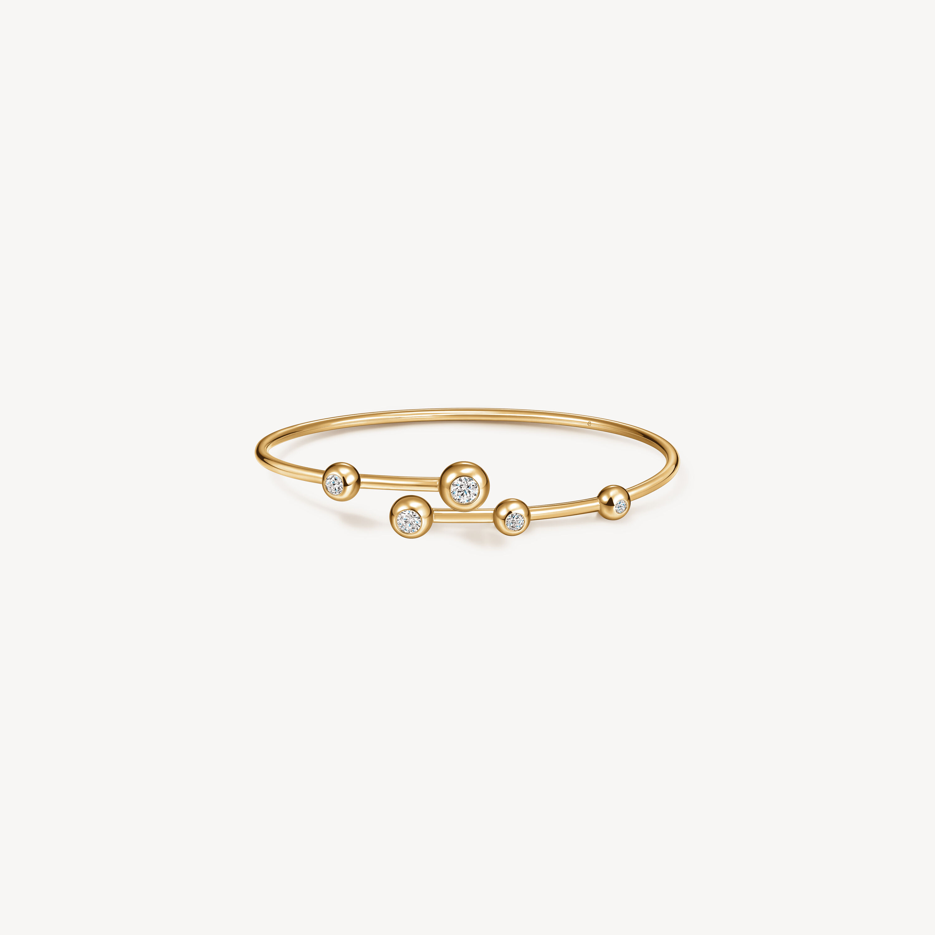 Dream Floating Flexi Bangle, 18K Yellow Gold, large