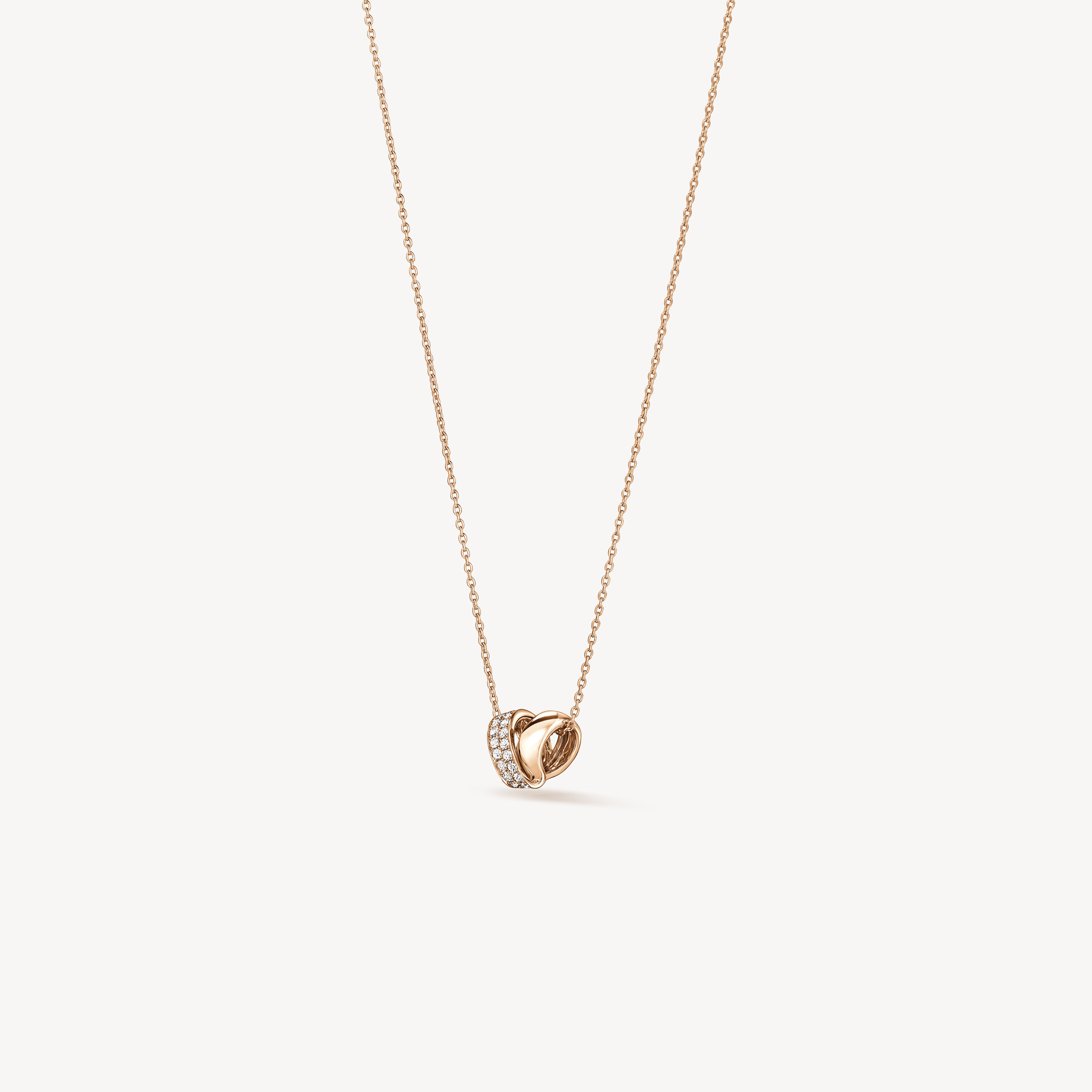 INSIDE/OUT Rondel Diamond Pendant Necklace, 18K Rose Gold, large