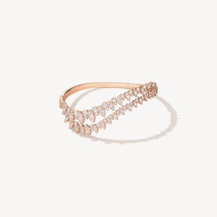 Aerial Twisted Dewdrop Bangle, 18K Rose Gold, large