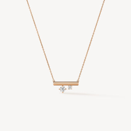 BARRE Mini Floating Diamond Pendant Necklace, 18K Rose Gold, large