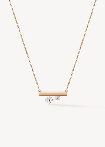 BARRE Floating 迷你鑽石項鏈, 18K 玫瑰金 BARRE Floating 迷你鑽石項鏈, 18K 玫瑰金, large