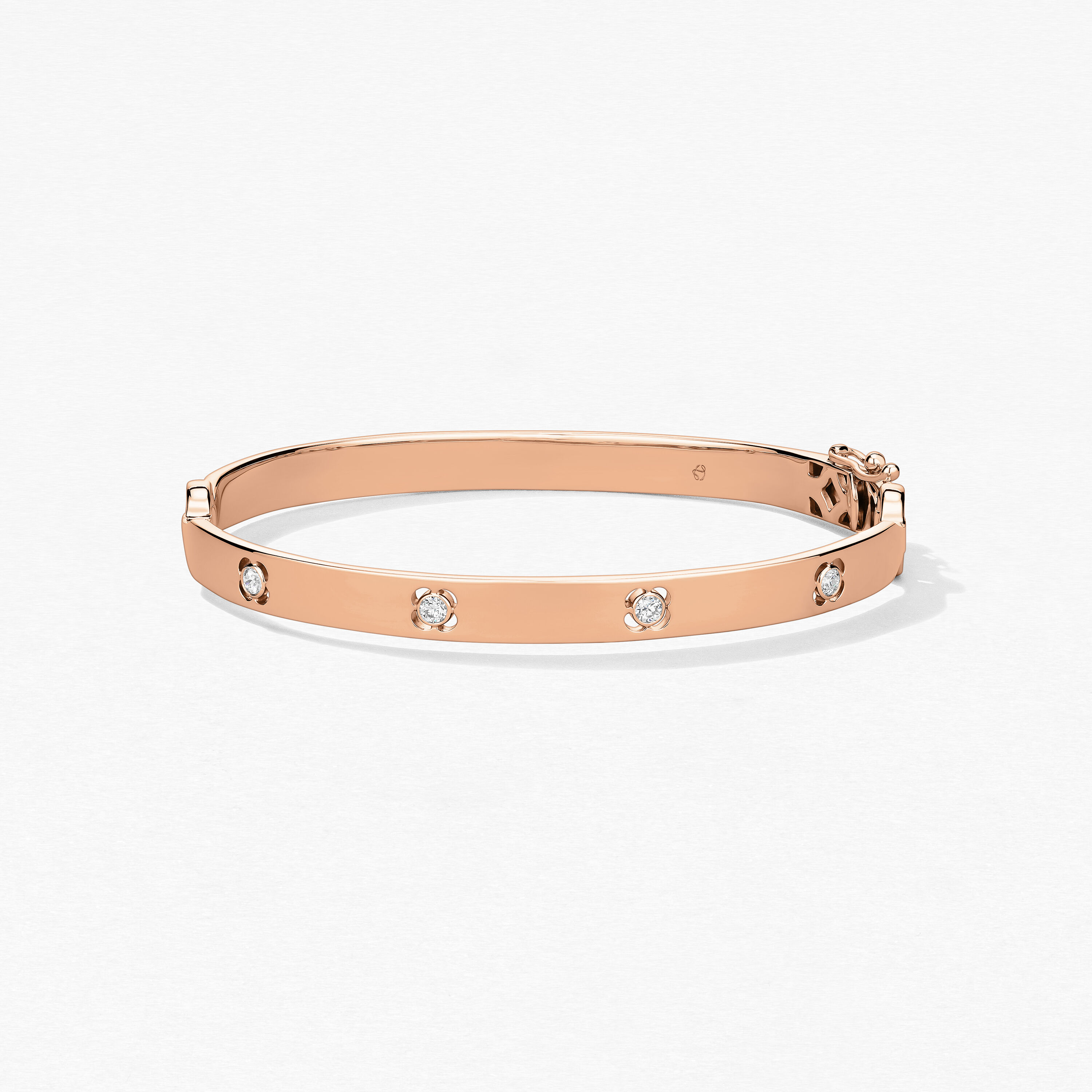 Copley Bangle, 18K Rose Gold w/Platinum, large