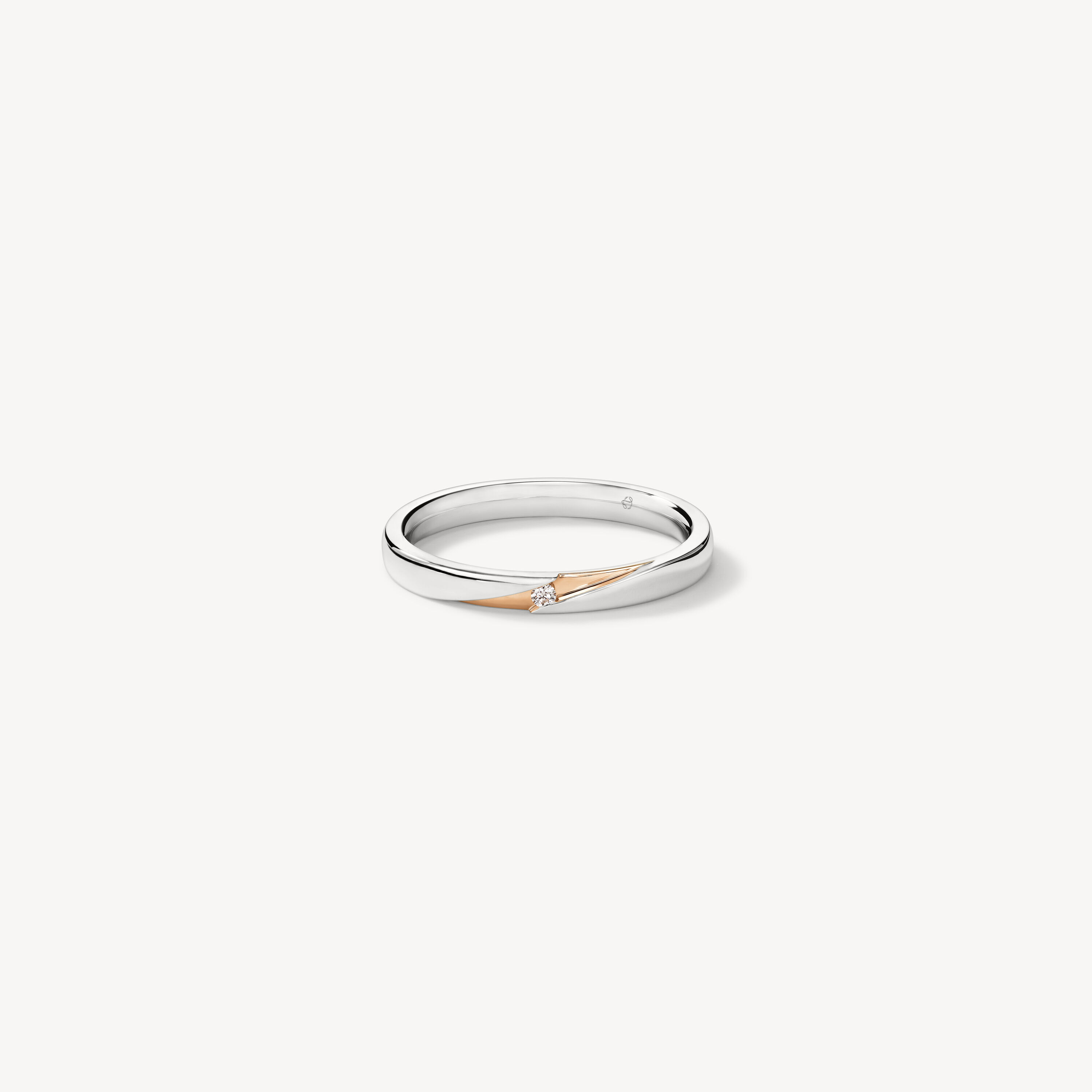 Union結婚對戒, 18K 白金和玫瑰金, large