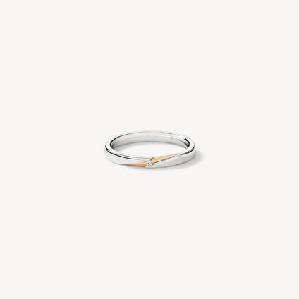 Union結婚對戒, 18K 白金和玫瑰金, large