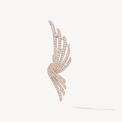 VELA French Cut Pav&eacute; Convertible Brooch, 18K Rose Gold, large