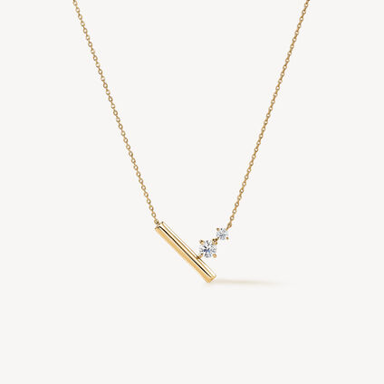 BARRE Petite Floating 鑽石項鏈, 18K 黄金, large