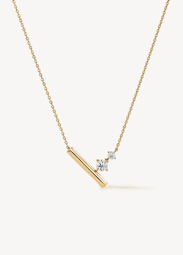 BARRE Petite Floating 鑽石項鏈, 18K 黄金 BARRE Petite Floating 鑽石項鏈, 18K 黄金, large