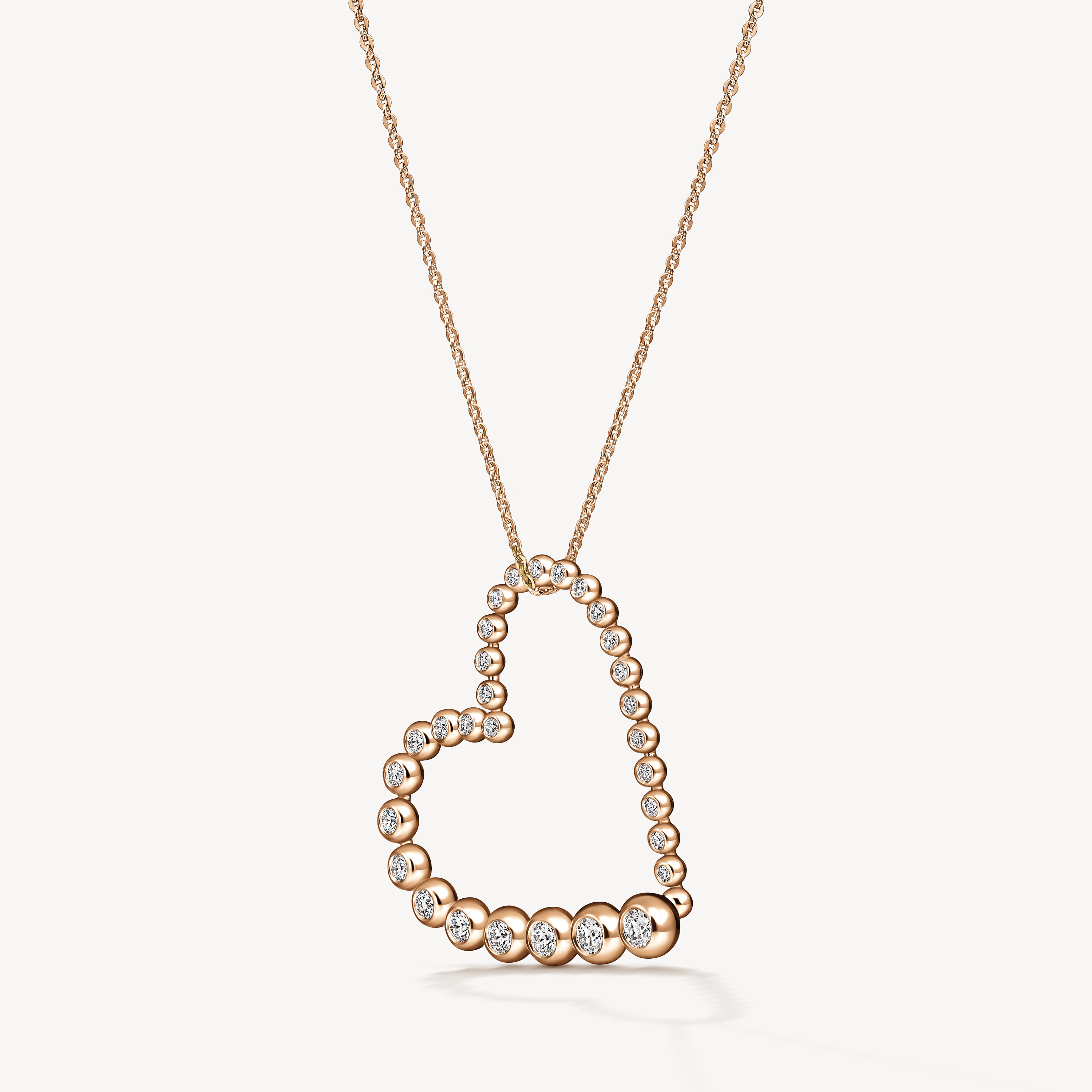 DREAM Heart Pendant Necklace &ndash; Large, 18K Rose Gold, large