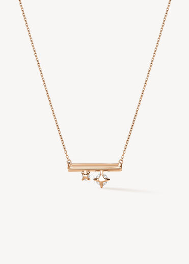 BARRE Floating 迷你鑽石項鏈, 18K 玫瑰金 BARRE Floating 迷你鑽石項鏈, 18K 玫瑰金, large
