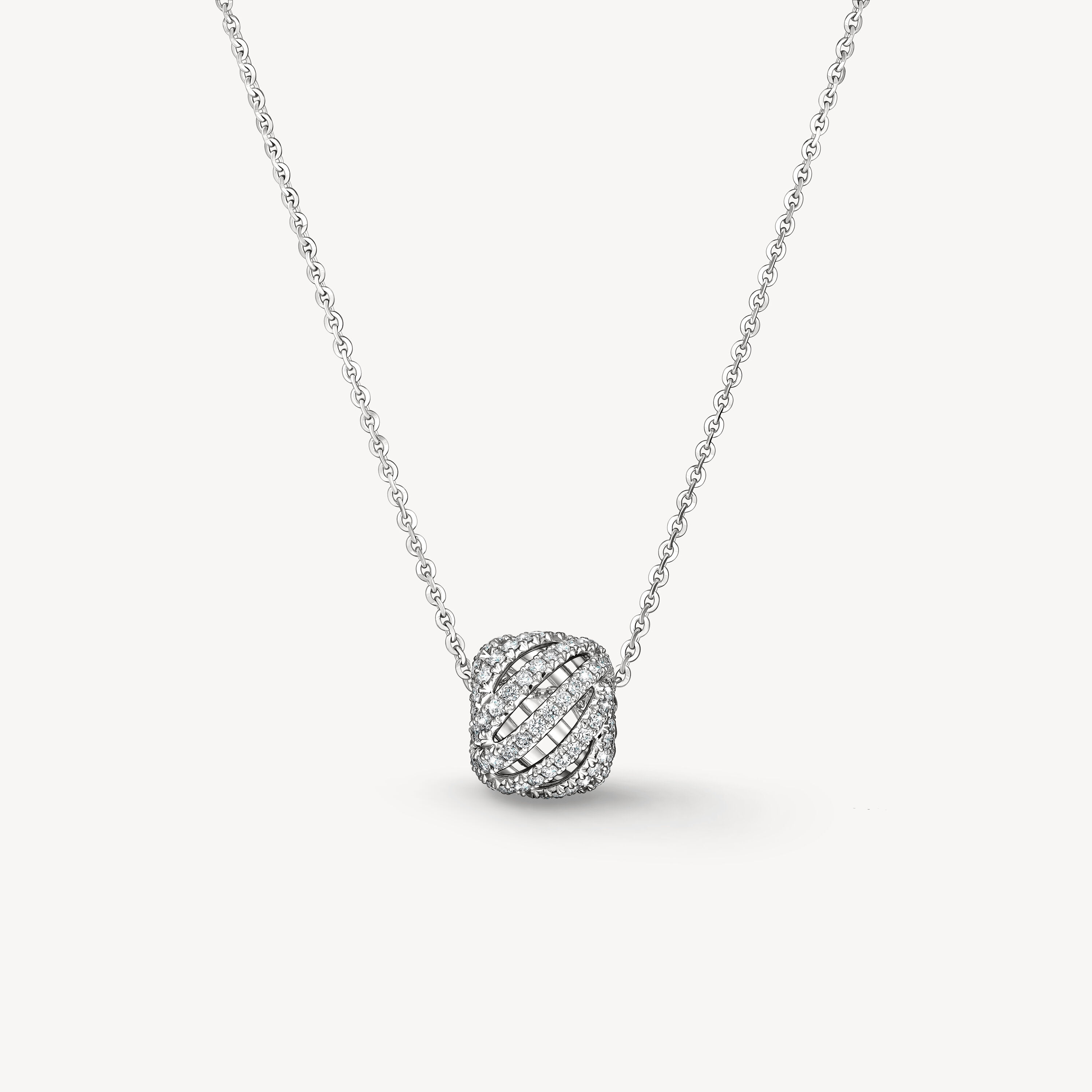 VELA Ethereal Rondel Pendant Necklace, 18K White Gold, large