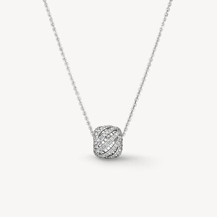VELA Ethereal Rondel Pendant Necklace, 18K White Gold, large