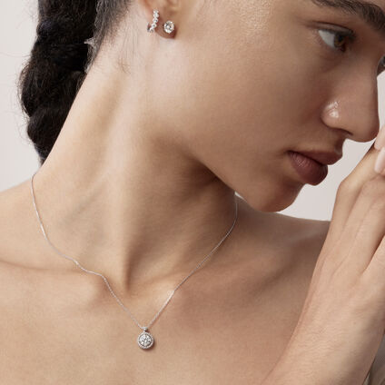 Joy Luxury 復古美鑽項鏈, 18K 白金, large