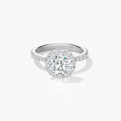 Vela Halo with Diamond Band 鑽石戒指　　, 鉑金, large