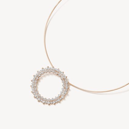Aerial Open Sunburst Necklace , 18K Rose Gold, large