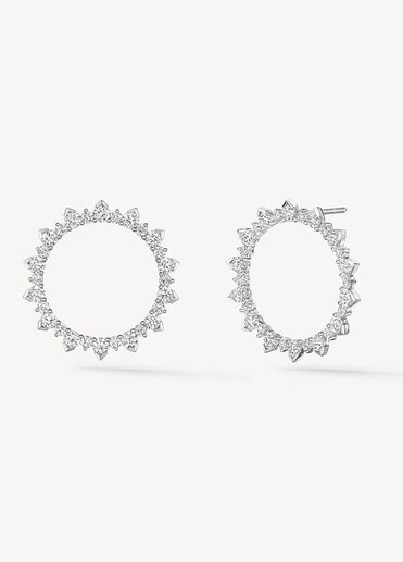 Aerial Open Sunburst 鑽石耳環(大), 18K 白金 Aerial Open Sunburst 鑽石耳環(大), 18K 白金, large