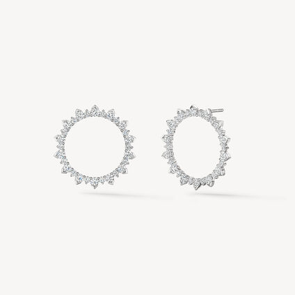 Aerial Open Sunburst 鑽石耳環(大), 18K 白金 Aerial Open Sunburst 鑽石耳環(大), 18K 白金, large