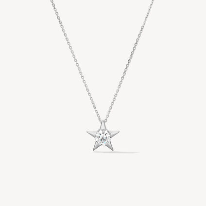 ILLA 鑽石項鏈, 18K 白金, large
