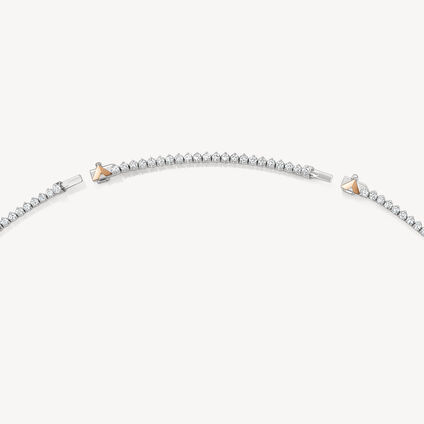 Copley Line 鑽石項鏈, 18K 白金和玫瑰金, large