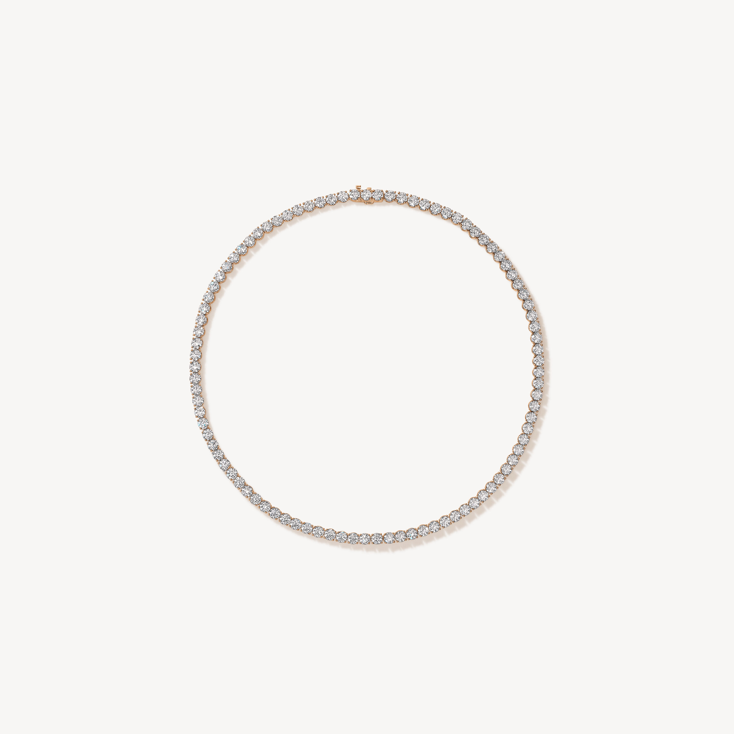 Basic 4-Prong Line Necklace, 18K Rose Gold, large