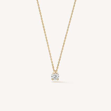 AERIAL SINGLE DIAMOND PENDANT NECKLACE, 18K Yellow Gold, large