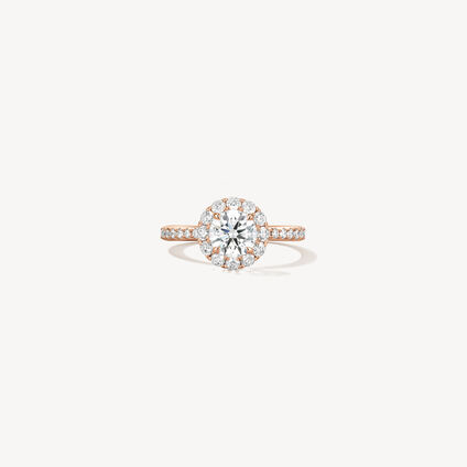 VELA Halo with Diamond Band 鑽石戒指　　, 18K 玫瑰金, large