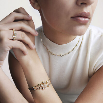 DREAM FLOATING CHOKER, 18K Yellow Gold, large