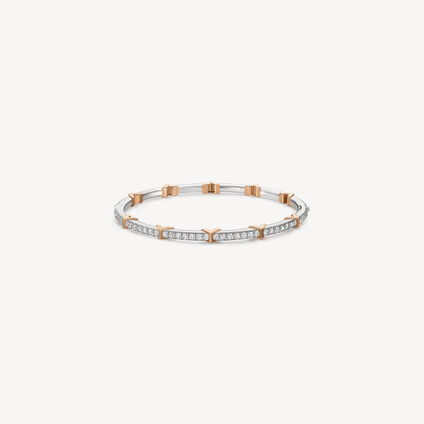 Copley Eternity Pav&eacute; Diamond Bangle, 18K White gold and Rose gold, large