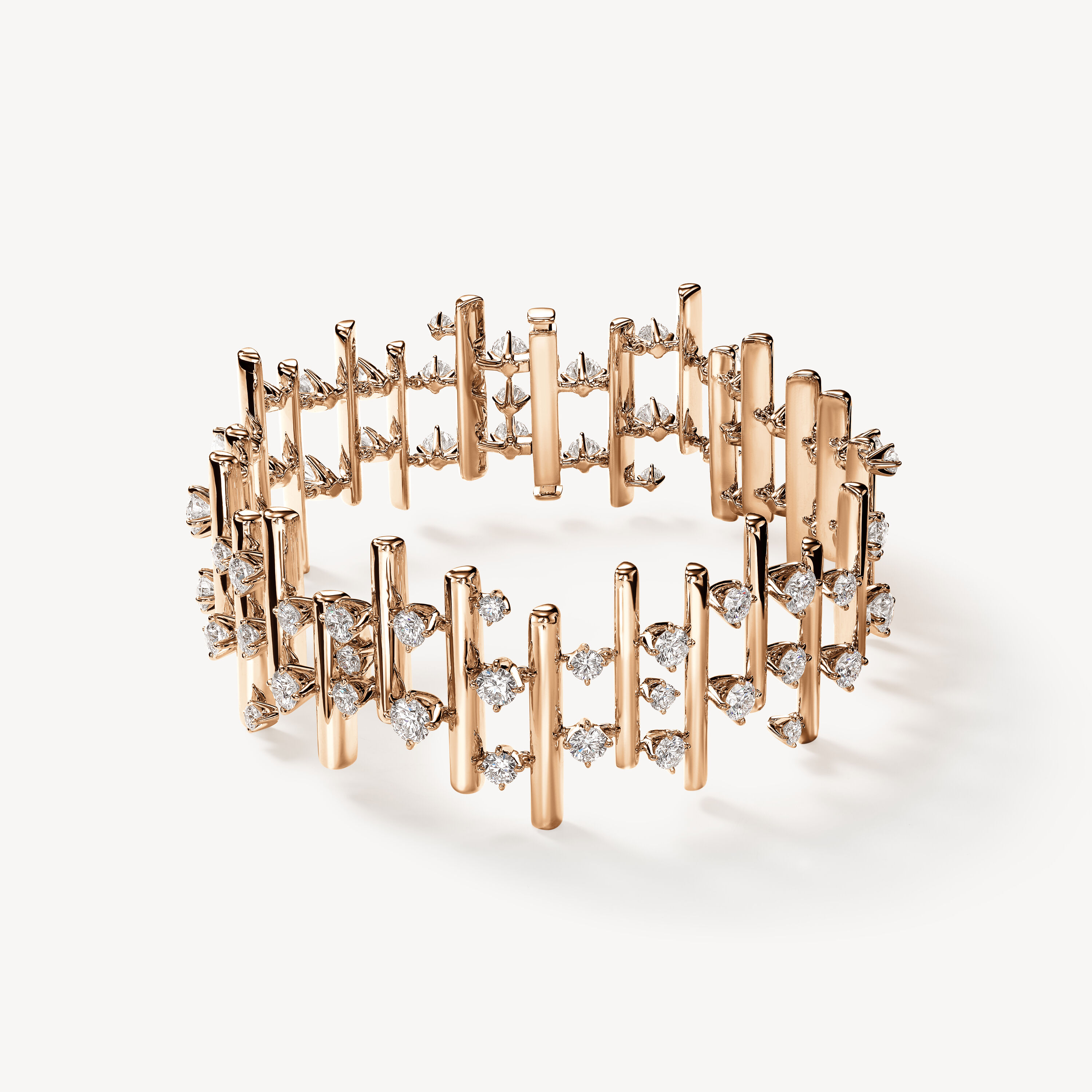 Barre Multi-Row Small Bracelet, 18K Rose Gold, large