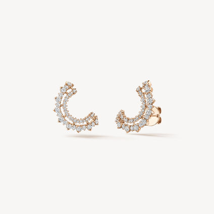 Aerial Double Sunrise 鑽石耳環(小), 18K 玫瑰金 Aerial Double Sunrise 鑽石耳環(小), 18K 玫瑰金, large