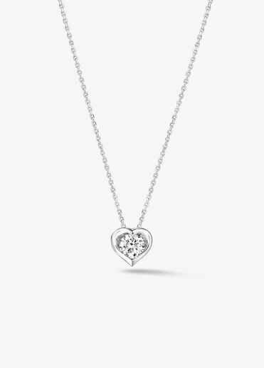 WHIMSICAL HEART 鑽石項鏈, 18K 白金 WHIMSICAL HEART 鑽石項鏈, 18K 白金, large