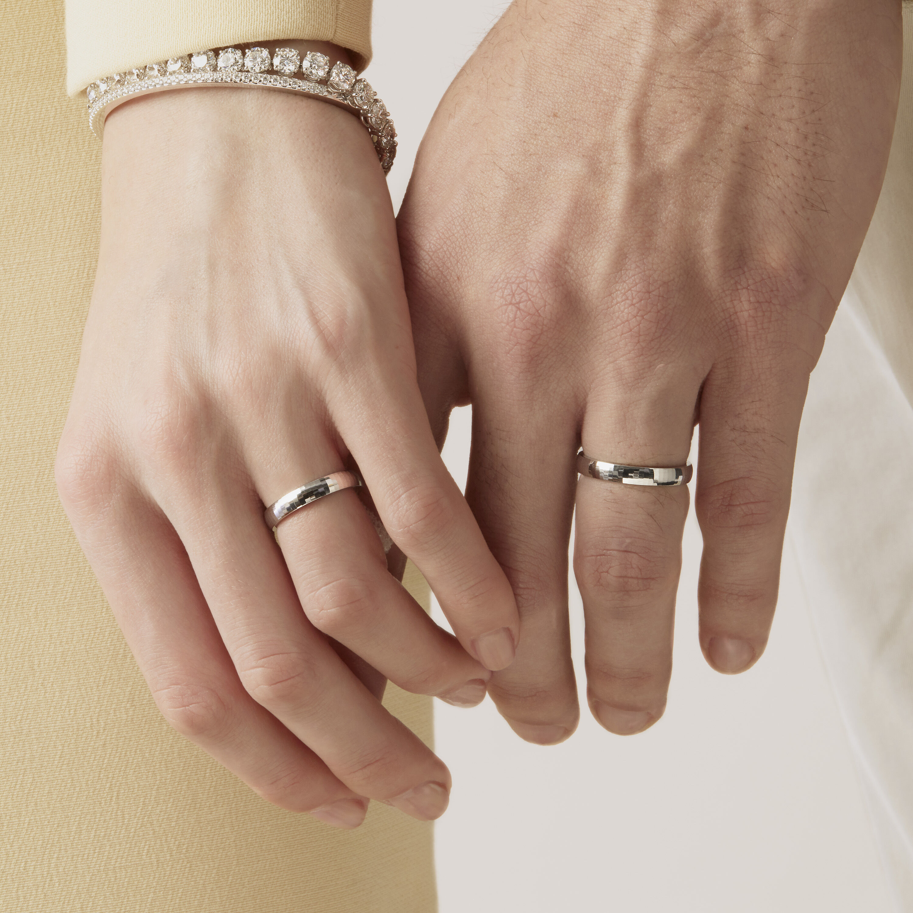 Mirror Wedding Band, 18K Rose Gold, large