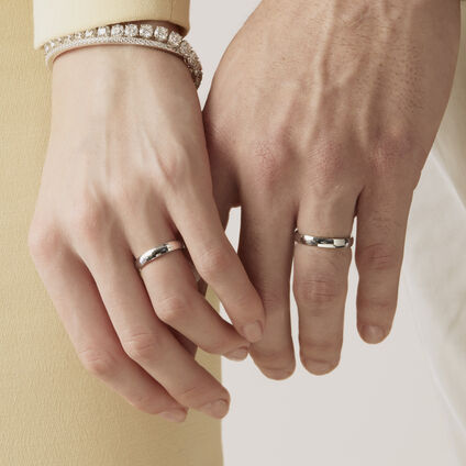 Mirror Wedding Band, 18K Rose Gold, large
