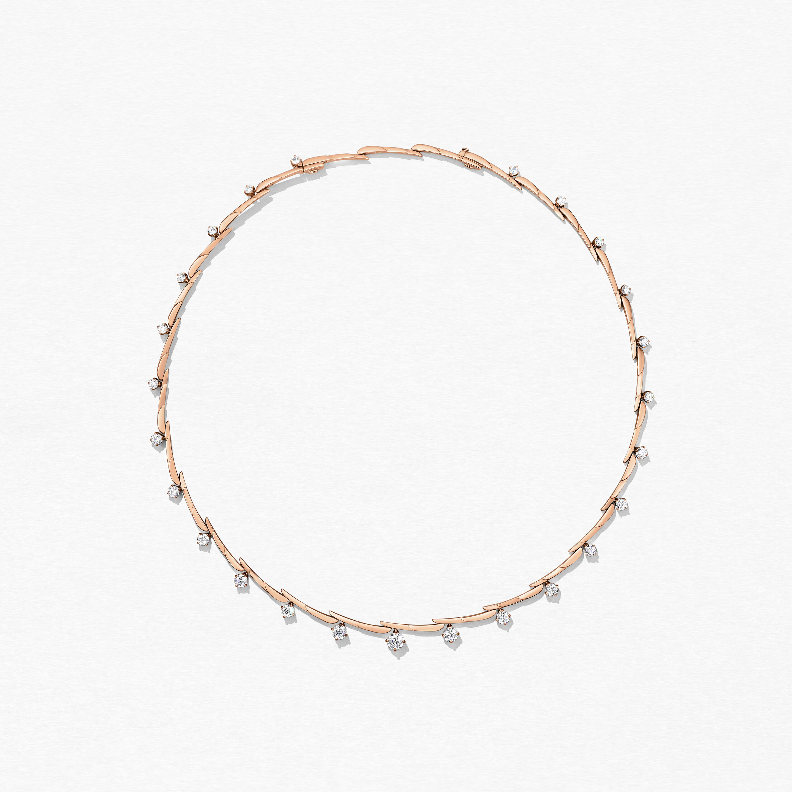 Vela Crossover Necklace, 18K Rose Gold, large