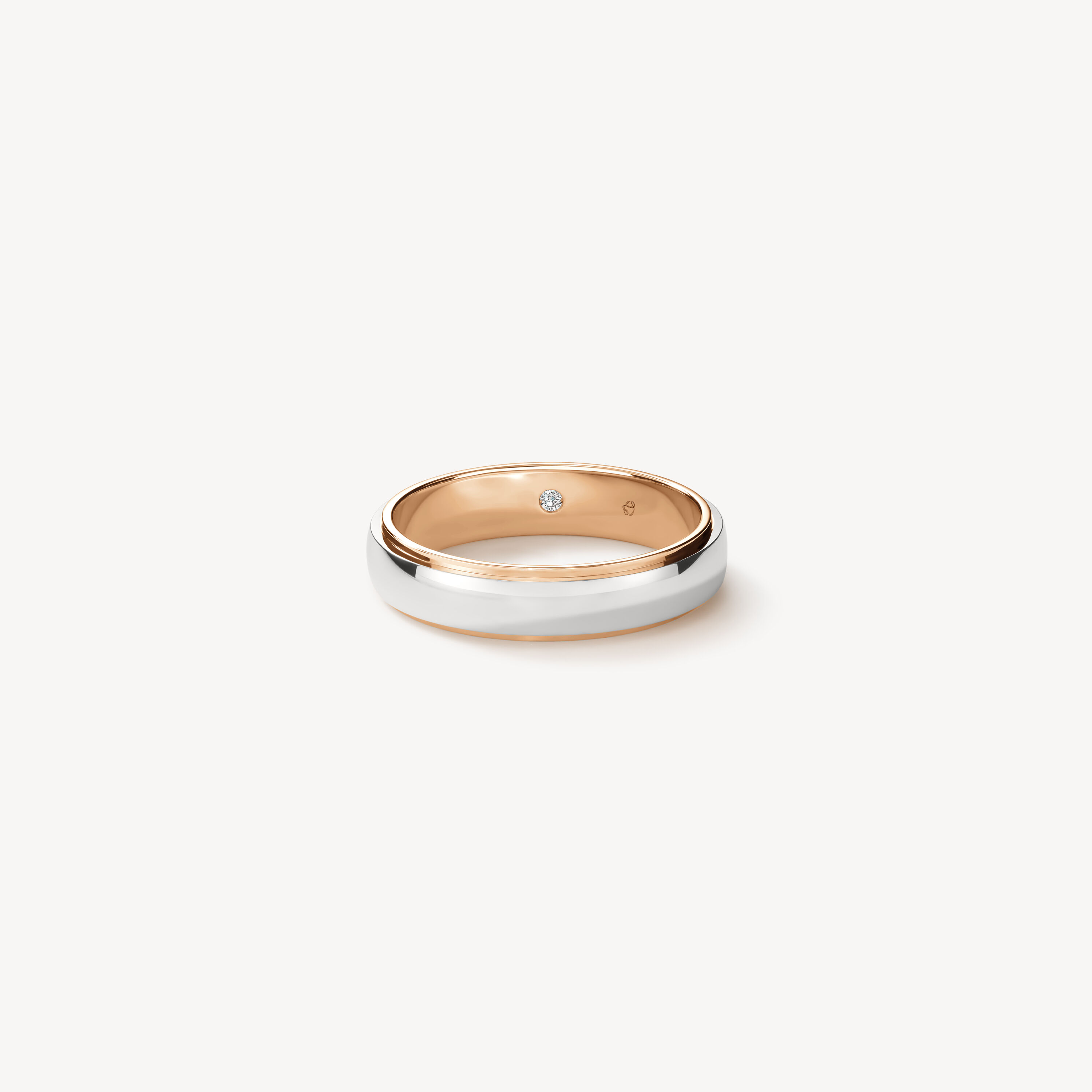 Star 結婚對戒, 鉑金和18K 玫瑰金, large