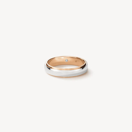 Star 結婚對戒, 鉑金和18K 玫瑰金, large