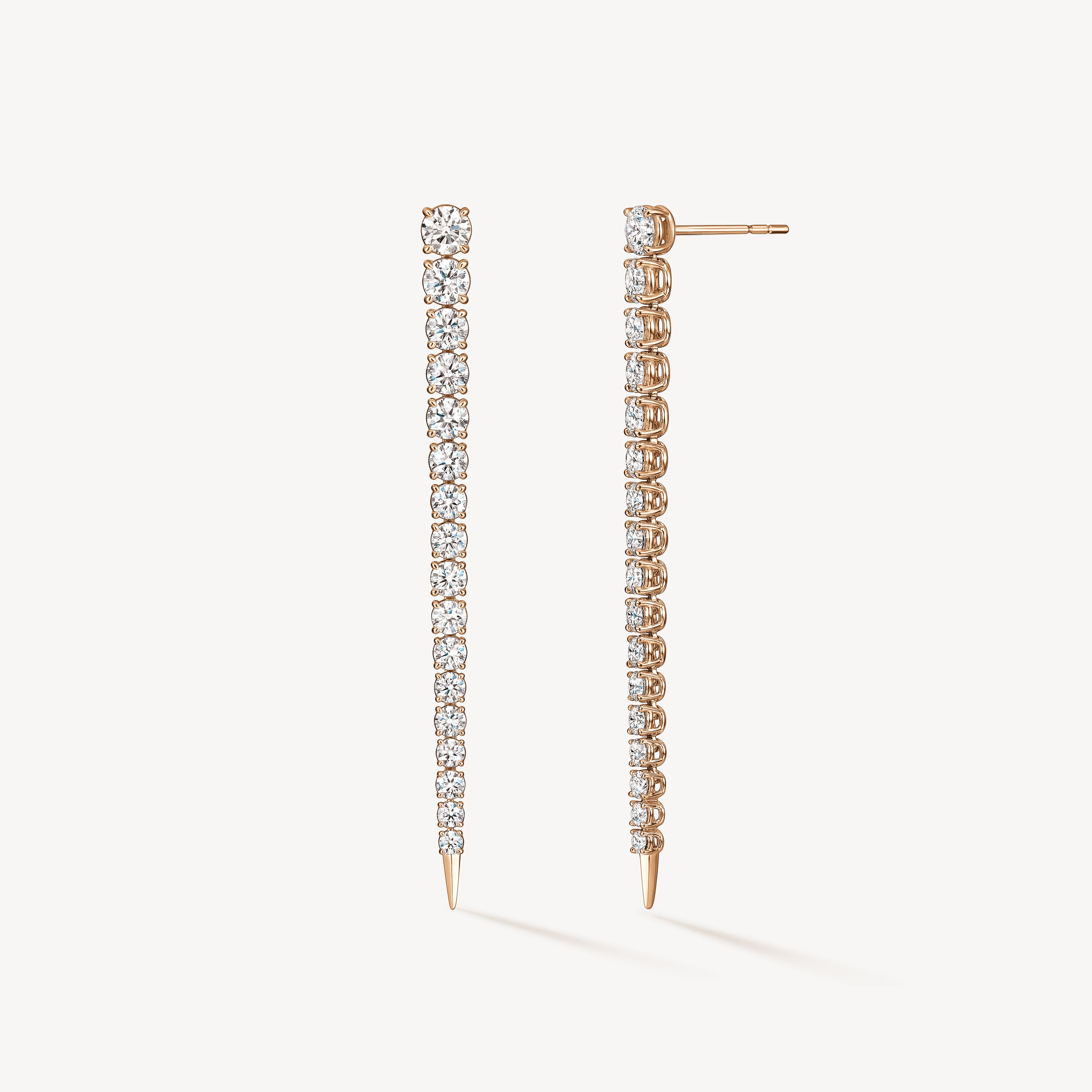 ICICLE&nbsp;DIAMOND DROP EARRINGS, MEDIUM, 18K Rose Gold, large