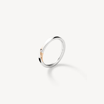 Union結婚對戒, 18K 白金和玫瑰金, large