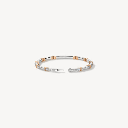 Copley Eternity Pav&eacute; Diamond Bangle, 18K White gold and Rose gold, large
