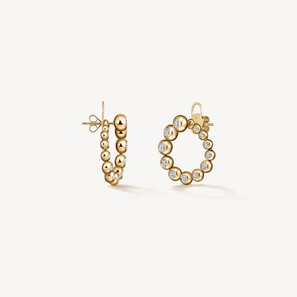 DREAM  CIRCLE CONVERTIBLE EARRINGS, 18K Yellow Gold, large