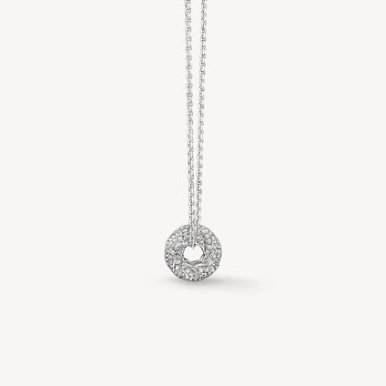 VELA Ethereal Rondel Pendant Necklace, 18K White Gold, large