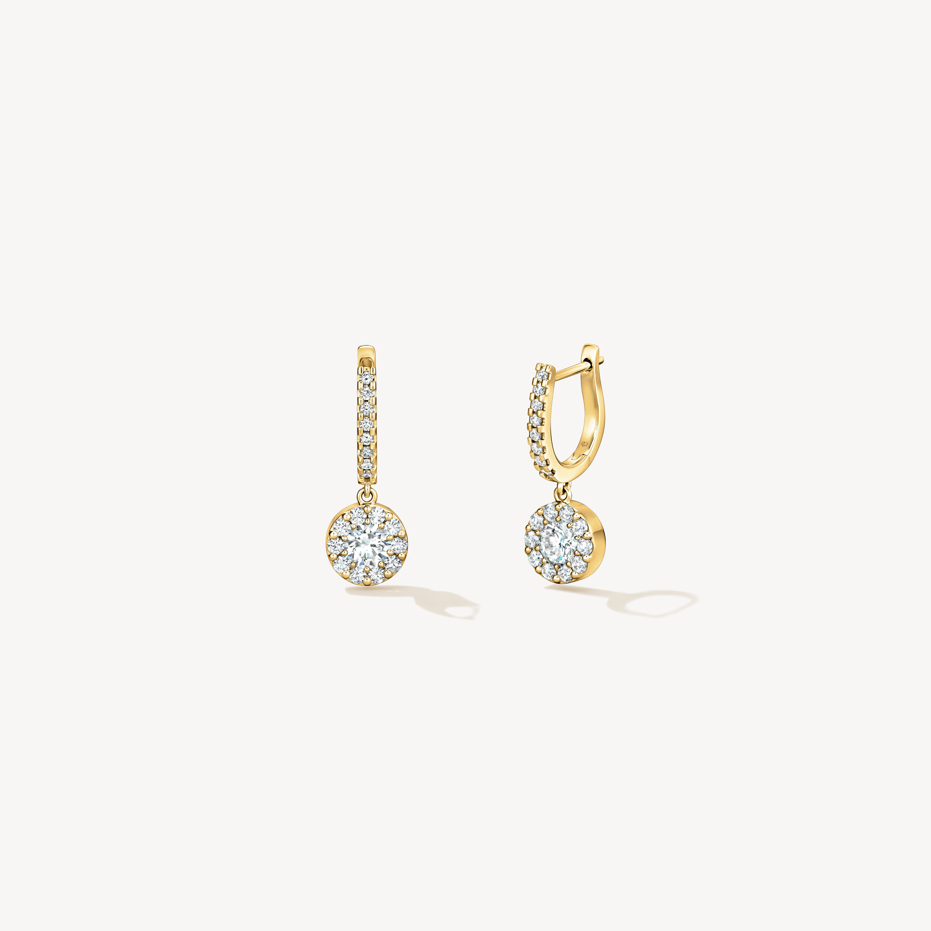 Fulfillment Diamond Drop Earrings, 18K Yellow Gold, large