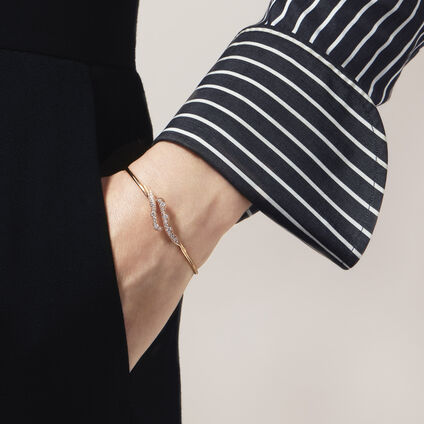 Lorelei Ribbon Flexi Bangle, 18K Rose Gold, large